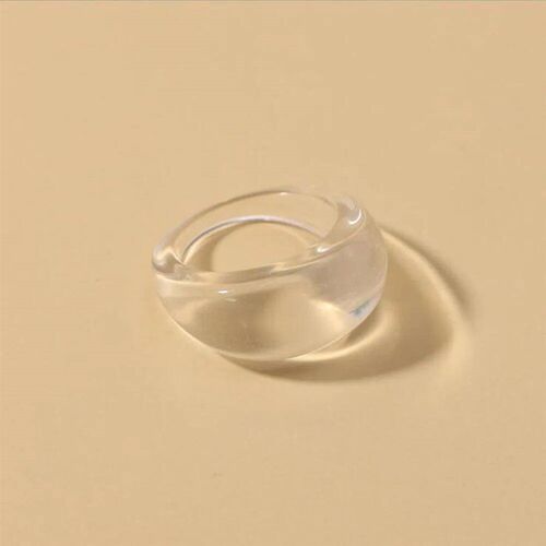 Colorful Transparent Acrylic Rings Set For Women Fashion Tra