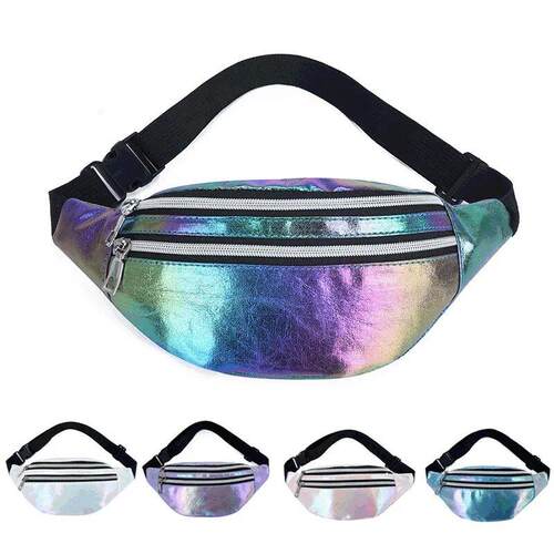1PC New Holographic Fanny Pack Hologram Waist Bag Laser PU B