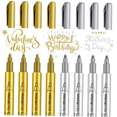 gold silver paint pen signature金属油漆笔水性记号笔单支商务