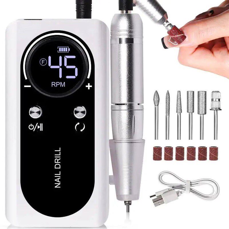 Professional 45000RPM Electric Portable Nail Drill Machine R