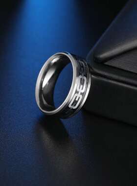 Geometric personality chain ring mens 316 stainless steel r
