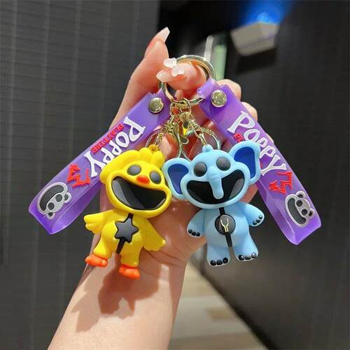 Halloween Horror Keychain for Car Keys Smiling Critters Bear