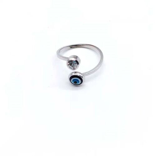 Rinhoo Punk Stainless Steel Lucky Evil Eye Ring For Women Me
