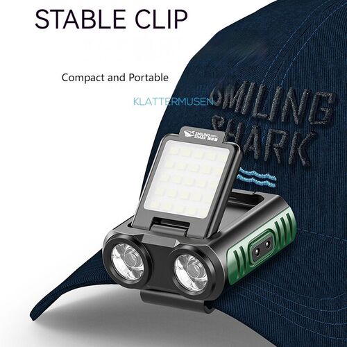 Mini headlight LED high brightness COB cap clip sensor USB