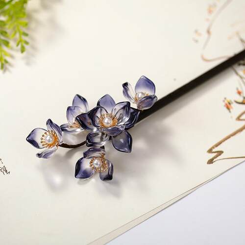 Sandalwood Flower Shape Hairpin Clips Handmade Coiled Wooden