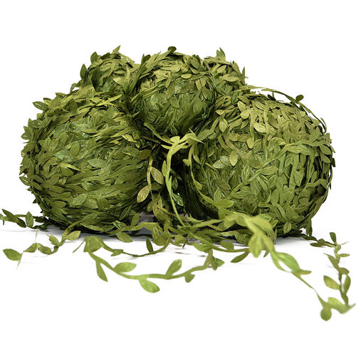 10 Meter Silk Leaf-Shaped Handmake Artificial green Leaves F