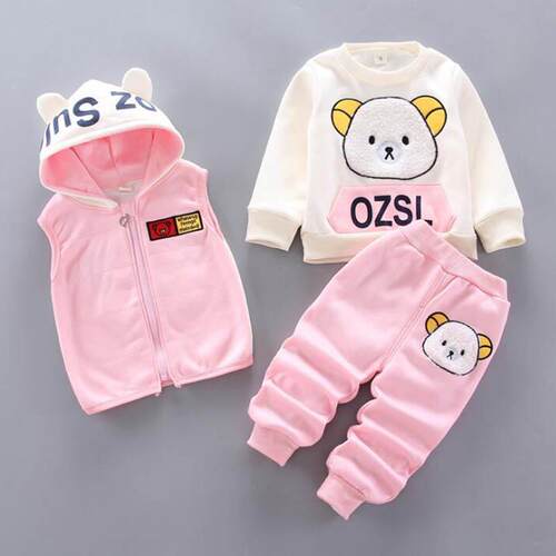 Baby Boys And Girls Clothing Set Tricken Fleece Children Hoo