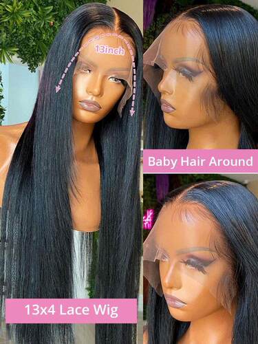 Bone Straight Lace Front Human Hair Wigs Brazilian 360 13x6