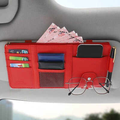 Car Sun Visor Point Pocket Organizer Auto Document Storage P