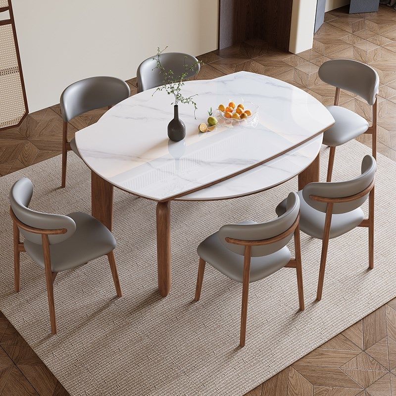 贵祺岩板餐桌椅家用小户型伸缩方圆两用桌奶油风实木【大件】,住宅家具,岩板餐桌,淘宝优惠券,粉丝福利购,淘宝优惠卷