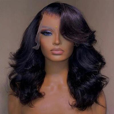 Body Wave Bob Wig 13x4 Transparent Lace Frontal Wig Brazilia