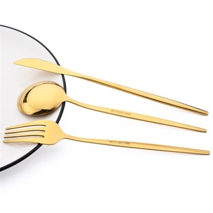 24pcs Gold Dinnerware Set Stainless Steel Cutlery Set Mirror