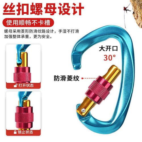 Professional Rock Climbing Main Lock Carabiner Hook Outdoor