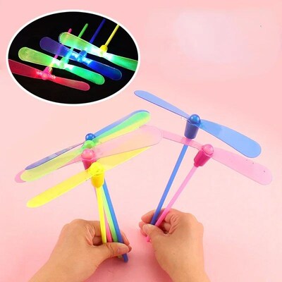 Novelty Plastic Bamboo Dragonfly Propeller Luminous Toys Kid