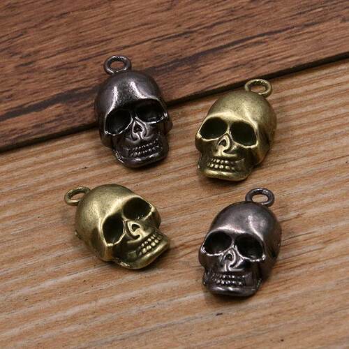 10Pcs 11*20mm 3 Color Skull Ghost Head Charms Halloween Pend