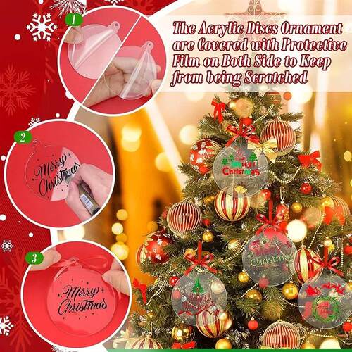 20/10/5pcs Acrylic Discs Christmas Tree Hanging Ornament DIY