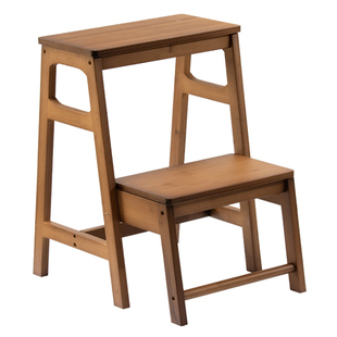 多功能二步梯凳家用折叠凳登高楼梯台阶两用实木高凳人字梯子