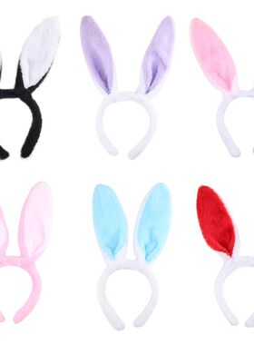 Cute Plush Bunny Ears Hair Bands Soft Rabbite Ears Easter Ad