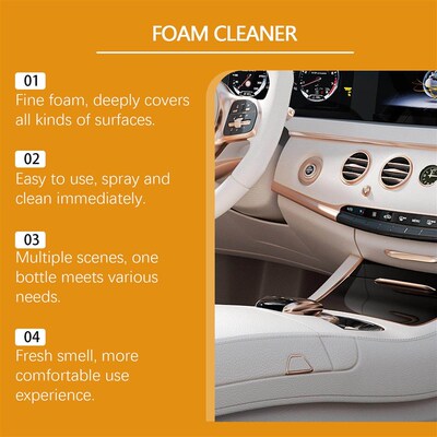 HOMONTH Multi-Purpose Foam Cleaner for Car Interior, Leather