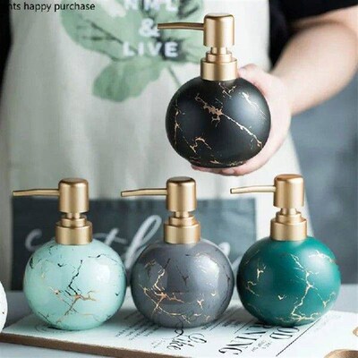 Spherical Marbling Lotion Bottle Ceramics Press The Bottle