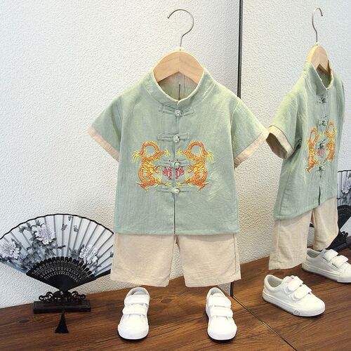 Boys Hanfu Summer Suit Thin Chinese Style Retro Style Child