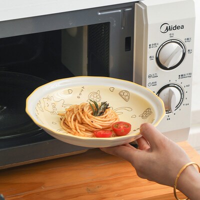 Orange Cat Bowl Plate Dish Set Household Rice Bowl Plate