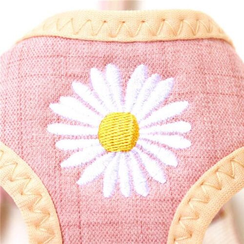 Dog Harness And Leash With Treat Bag Embroidery Breathable M