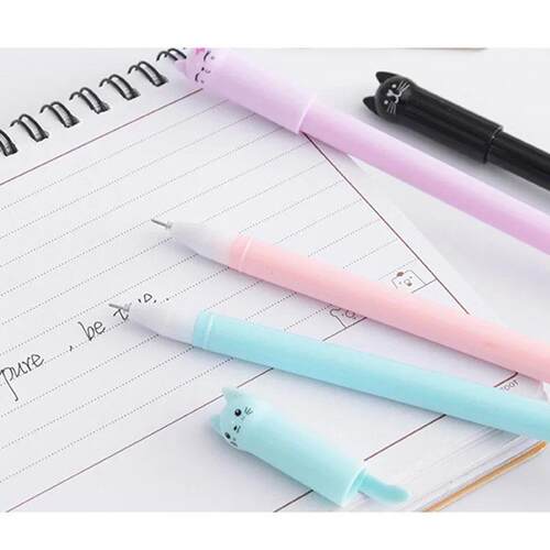6PCS/set Kawaii Cat Gel Pen 0.38mm Creative Cute Neutral Ink