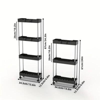 Bathroom+Storage+Rack+With+Wheels,+3/4+Layer+Rolling+Utility
