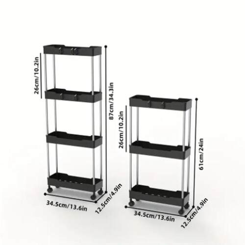 Bathroom+Storage+Rack+With+Wheels,+3/4+Layer+Rolling+Utility