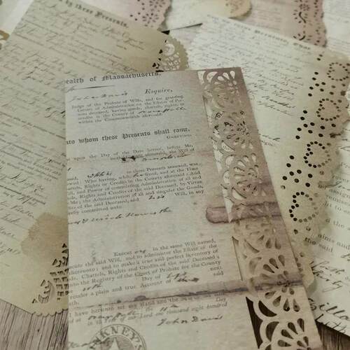 Retro Creative Material Paper Lace Hollow Border Letter Mate