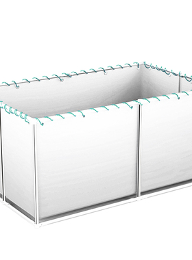 白色帆布鱼池塑料养殖水箱蓄水池加厚刀刮布养鱼池水袋带支架定制