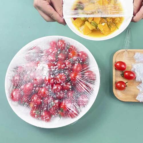 100pc Colorful Disposable Food ver Elastic Plastic Wrap Food
