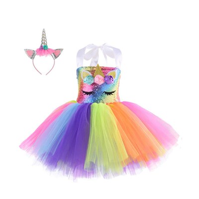 Kids Unicorn Costume Girls Birthday Party Gift LED Lights Se