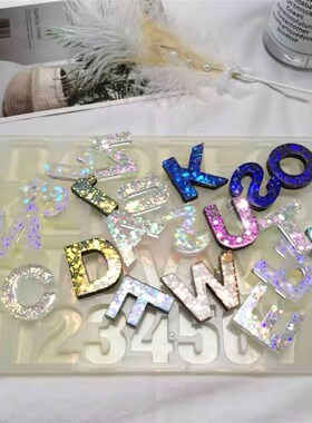Epoxy resin mold alphabet letter numbers silicone mould Kit