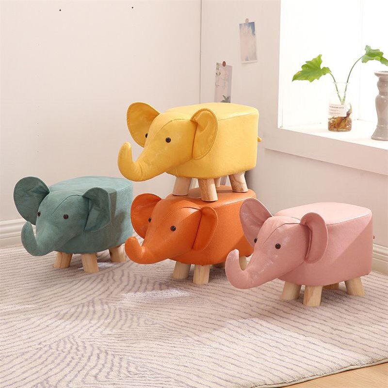 Novelty Animal Footstools Stool Ottoman PU Padded Cushion图片