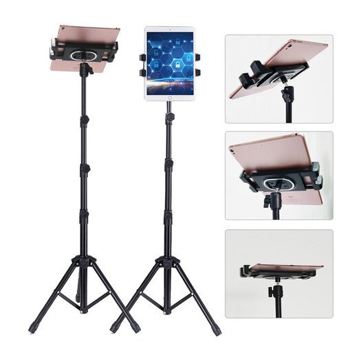 Newest Adjustable Tripod Floor Stand Tablet Holder for 5-12.