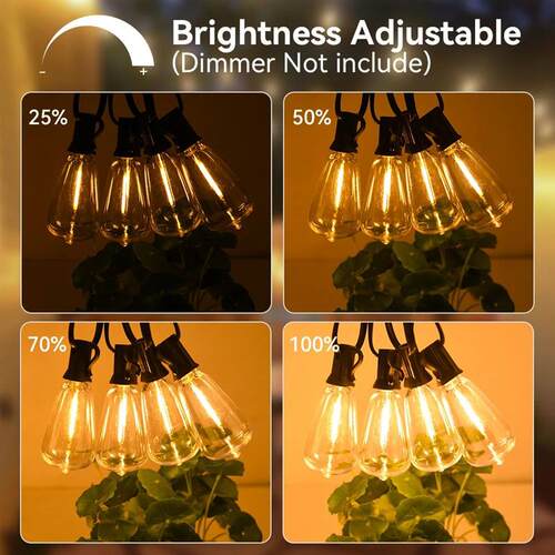ST38 LED String Lights 10M 15M 30M Waterproof Patio Light Ou