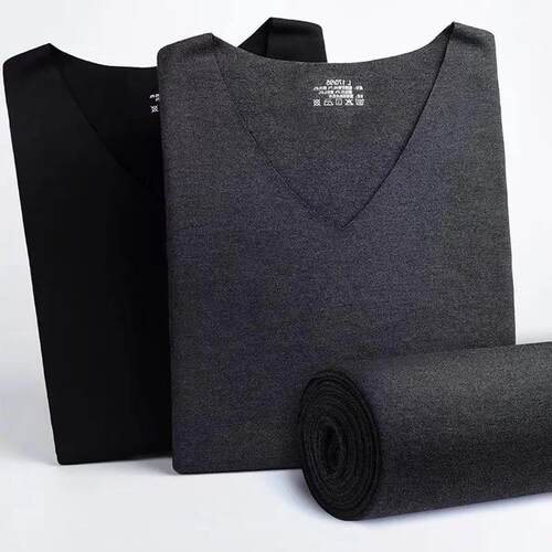 Mens V-neck Thermal Underwear Set Long Johns Men Autumn Win
