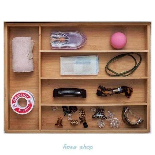 bamboo cutlery tray adjustable drawer storage box
