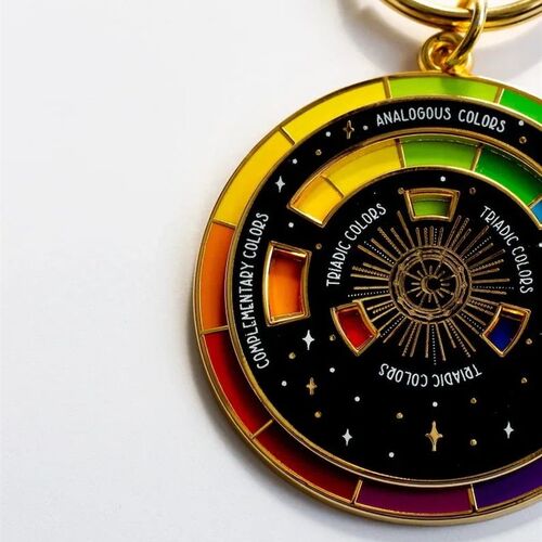 Wheel Keychain (Black/ White) Theory, Artist Gift, Keychains