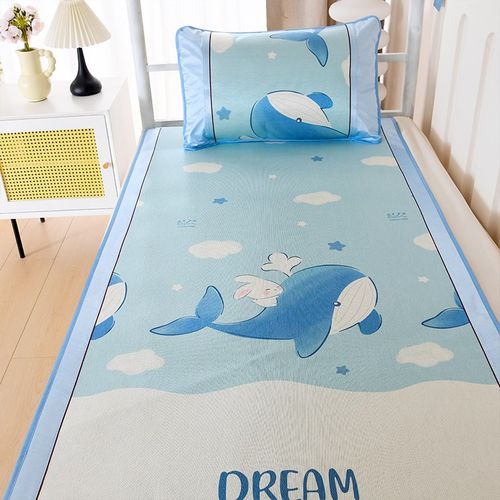 夏天冰丝席凉席加厚藤席学生宿舍上下铺单人草席子母床面卡通席