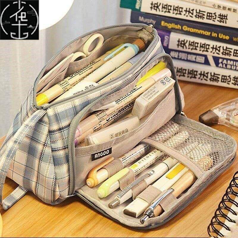 Large Capacity Pencil Case Kawaii Canvas Pencilcase School图片