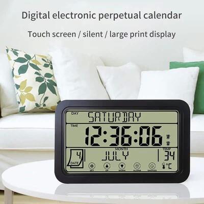 Large Number Electronic Wall Clock Temperature Humidity Disp