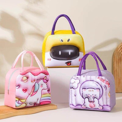 Thickened Waterproof Cartoon Lunch Box Bag, Insulated and Th