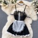 Uniform Lace Patchwork Sexy Dress Cosplay Womens Backl Maid