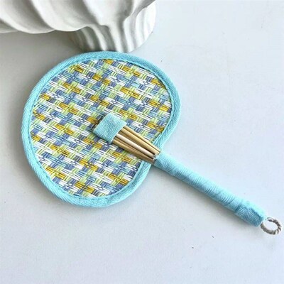 New Palm-leaf Pu Fan Hand-cranked Colourful Craft Fan Handma