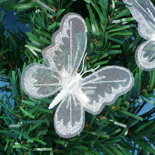 6pcs New Year 2022 Xmas Tree Butterfly Clip Christmas Decora