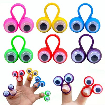 10/30PCS Eye Finger Puppets Toys Set Eye On Rings Googly Eye