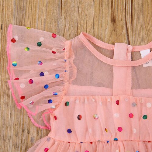 Citgeett Summer Infant Baby Girls Short Sleeves Mesh Dress C
